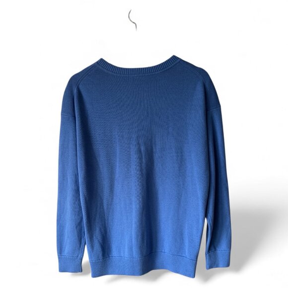 W By Worth Silk Cotton Sweater Sz M Crew Neck Side Zippers Classic Quiet Luxury - Picture 2 of 16